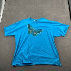 Vintage Disney Pooh T Shirt Unisex One Size 26/28 Blue Lepidoptera Butterfly